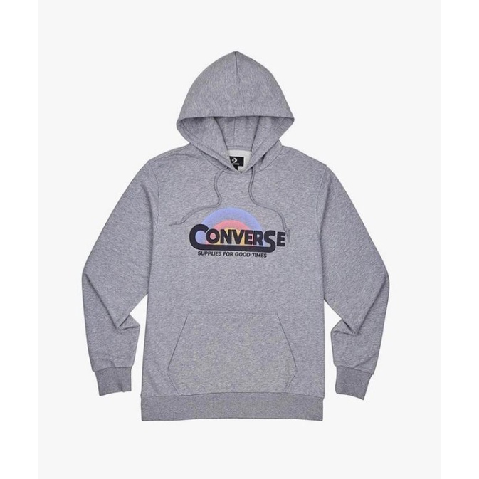 converse hoodie script grey