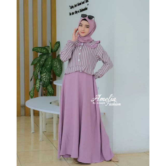 DRESS KIRAN SALUR BESAR ORI Amelia Fashion by Arrasyid