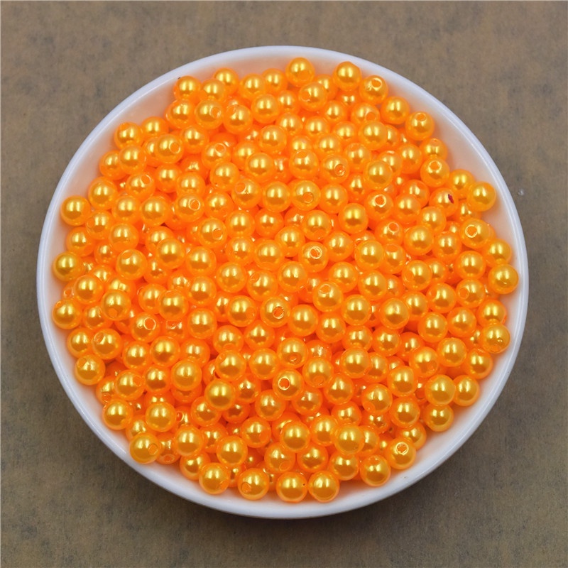 100pcs Manik-Manik Mutiara Imitasi Bahan abs Ukuran 6mm Untuk Aksesoris Pakaian