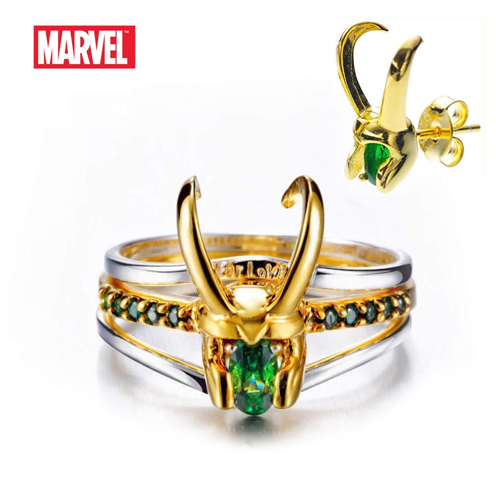 Set Cincin Cosplay Desain Helm Thor Loki Untuk Pria Dan Wanita