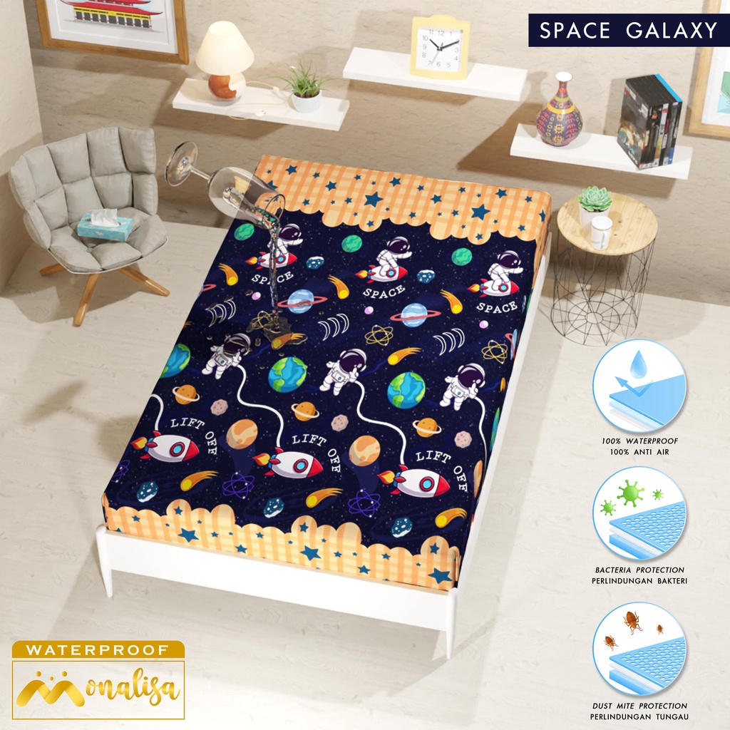 Monalisa Waterproof Sprei Uk 100/120 - Space Galaxy