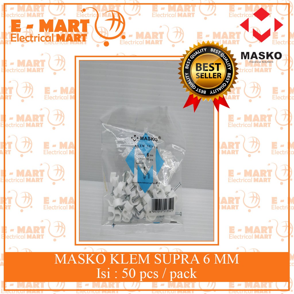 MASKO KLEM SUPRA 5MM 6MM 7MM / KLEM KABEL 7MM 6MM 5MM / KLEM BETON NO 5 6 7 MM GROSIR