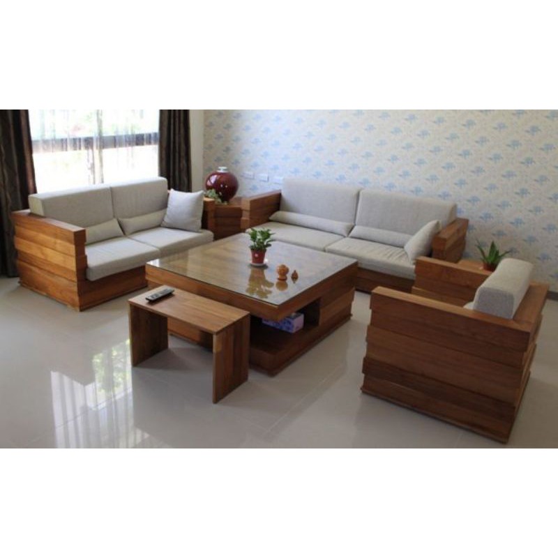 set kursi tamu minimalis modern kayu jati. kursi tamu box, kursi tamu kayu jati