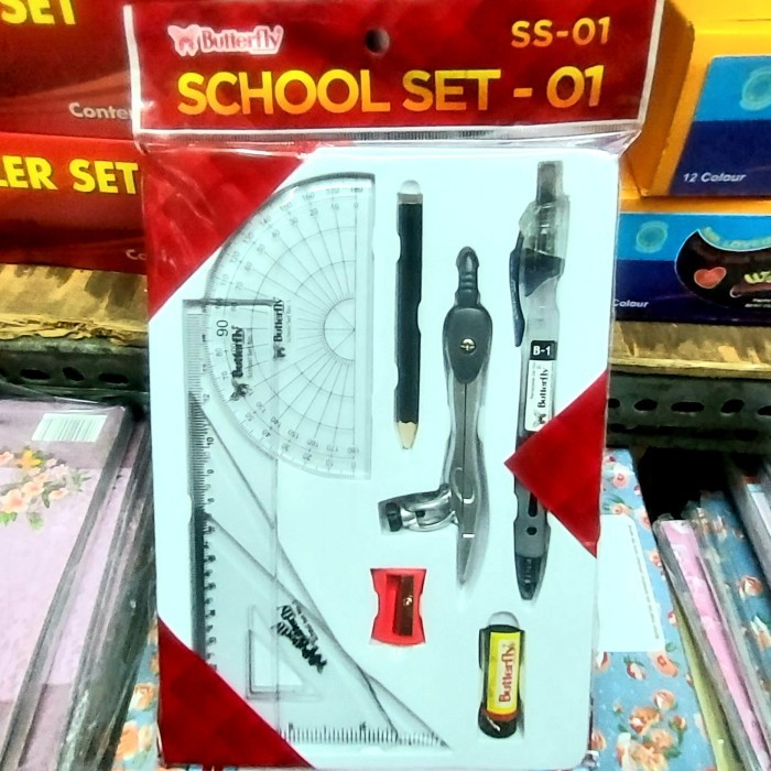 

PAKET ALAT TULIS SEKOLAH LENGKAP 9 IN 1 DENGAN PENGGARIS BUSUR JANGKA PENSILK