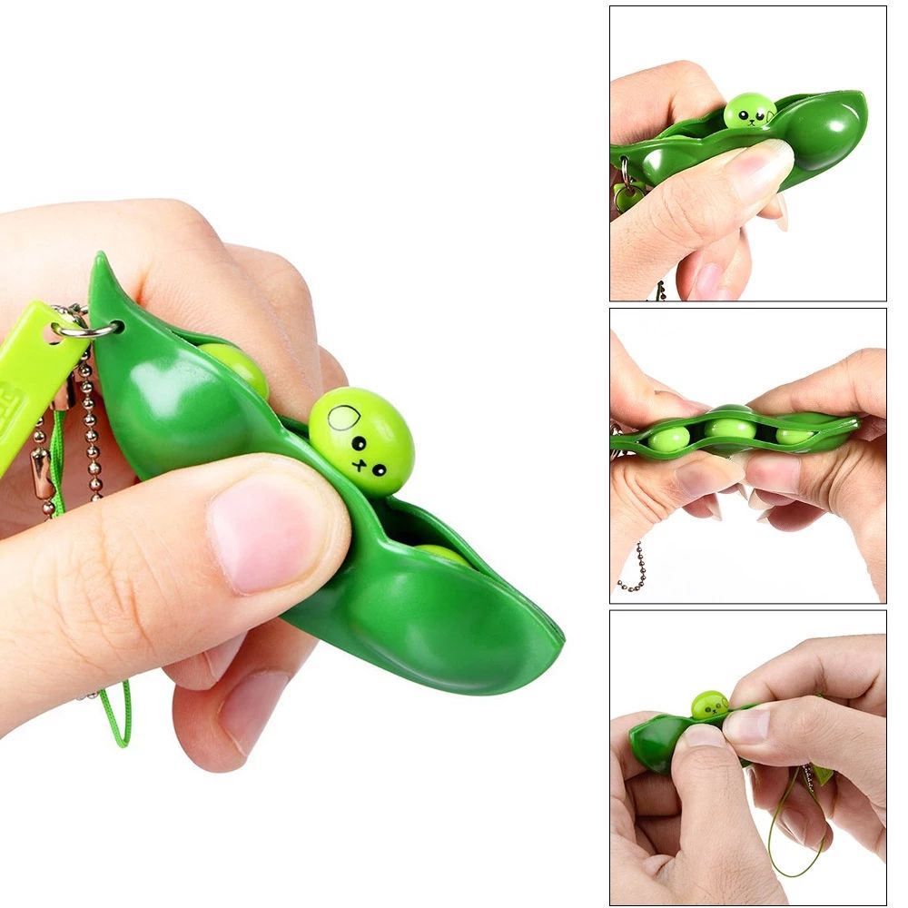 Gantungan Kunci Bentuk Kacang Kedelai Edamame fidget toys mainan antistress lucu