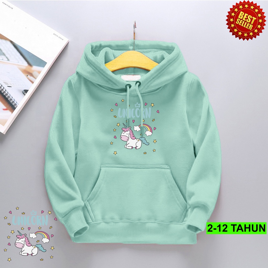 Hoodie Anak Perempuan Laki Laki / Hodie Anak Usia 2 3 4 5 6 7 8 9 10 11 12 Tahun / Jaket Anak Perempuan UNIICORN