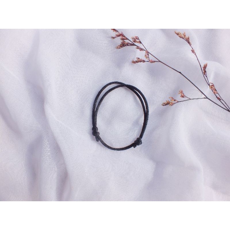 Gelang tali satin polos / gelang tali hitam polos/gelang tali polos