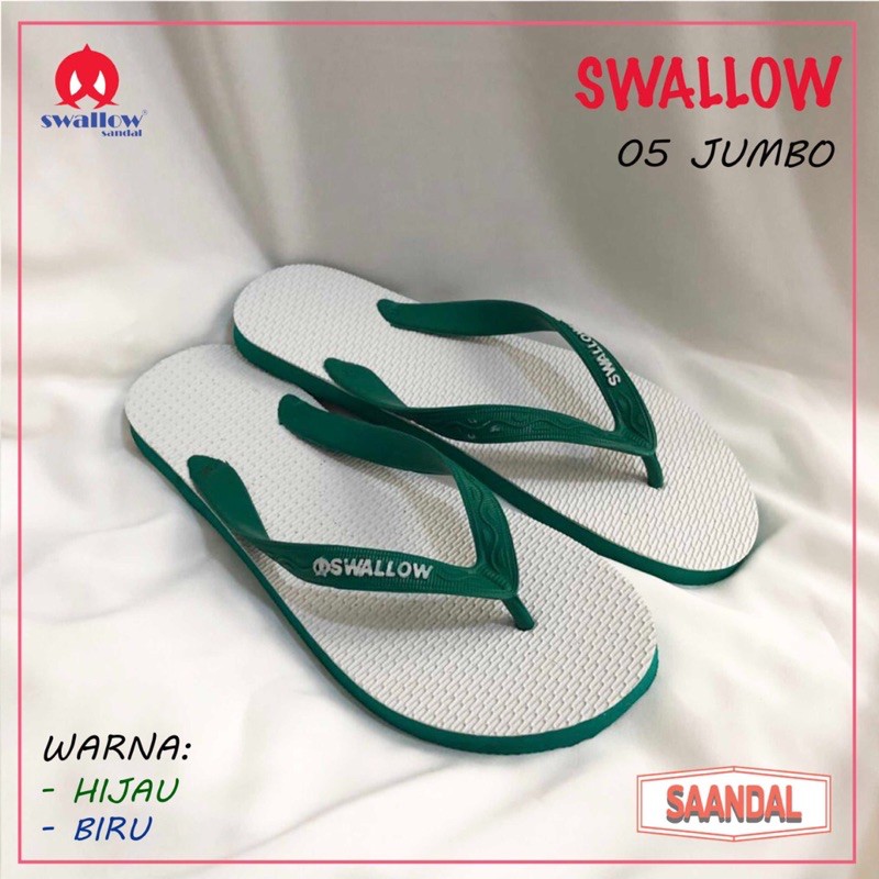 Sandal Jepit Karet Pria Swallow Putih Super 05 Ukuran Jumbo Original 43 44 45 46 47