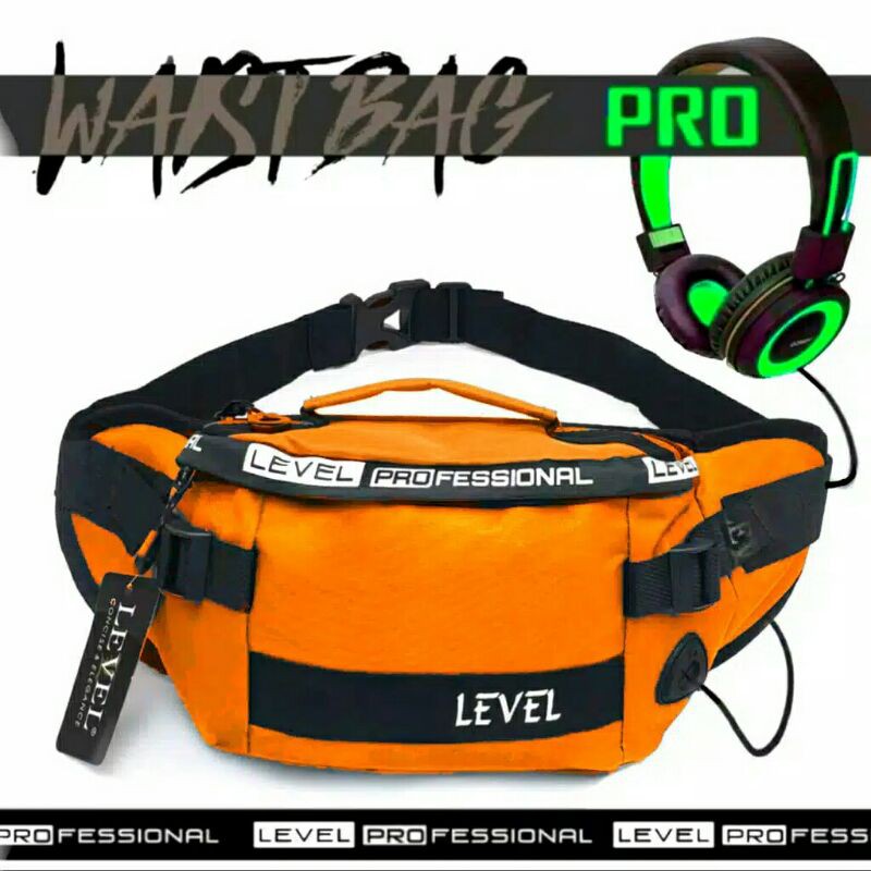 DF-TAS PRIA LEVEL PRO Fashion WAISTBAG WATERPROOF fanny Packing -TAS SELEMPANG PINGGANG PRIA WANITA