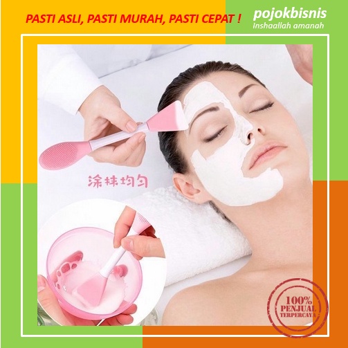 KUAS MASKER KECANTIKAN SILIKON + SIKAT KOMEDO 2 SISI (2 IN 1)