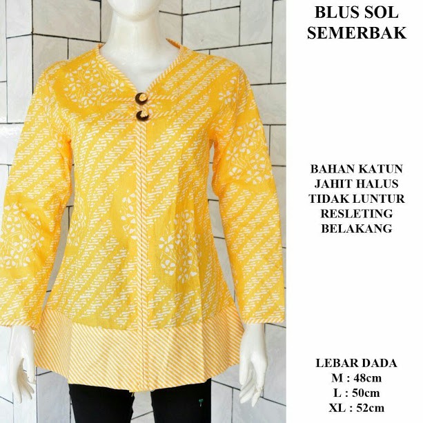 Blus sol semerbak KUNING / blouse batik / blus batik / batik kantor / seragam batik / batik