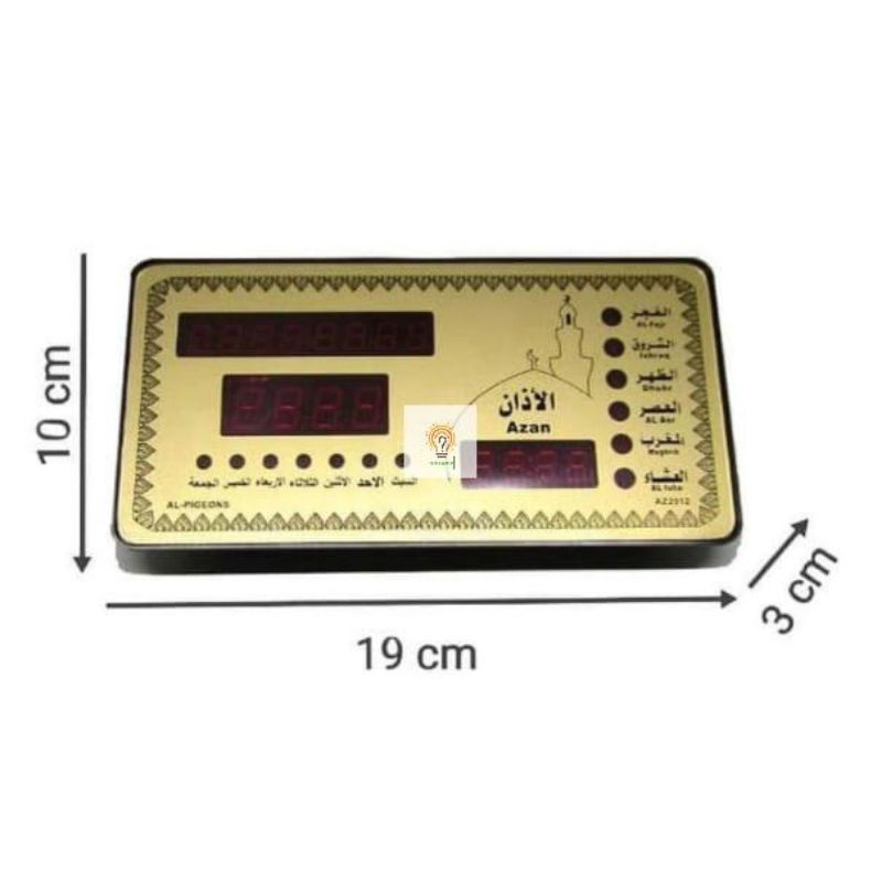 JAM Digital Otomatis Mini Auto Adzan Clock Az 2012 Jam Dinding / Jam Meja Glod