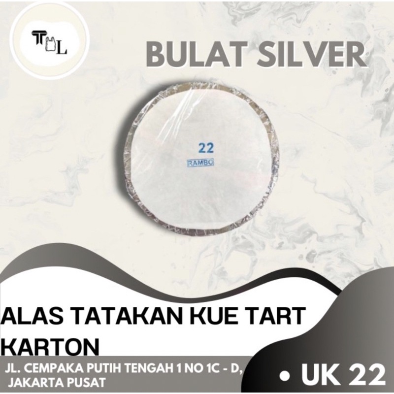Alas Tatakan Kue Tart Karton Bulat Silver Uk 22 / Alas Tatakan Kue Tart Karton Bulat Silver Uk 25 / 