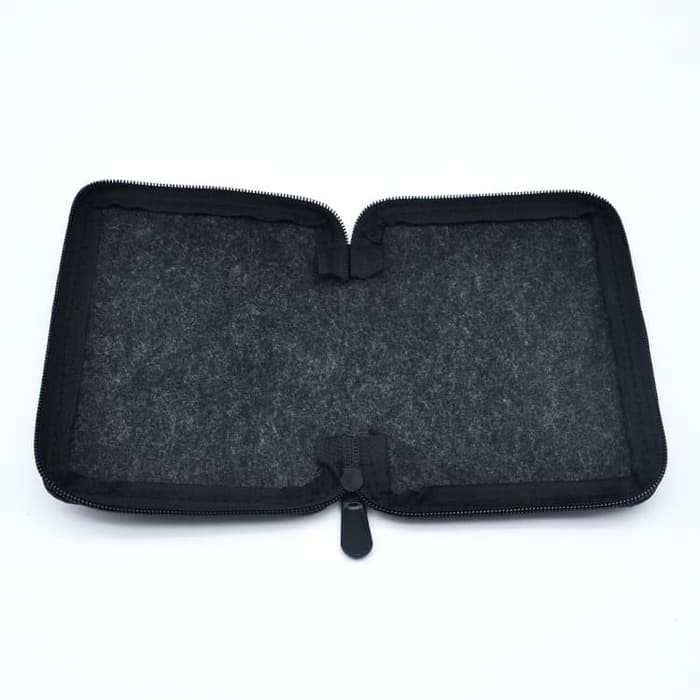 Tas Laptop Sleeve Felt with PU Black Leather 13 inch with free pouch Imperfect Product