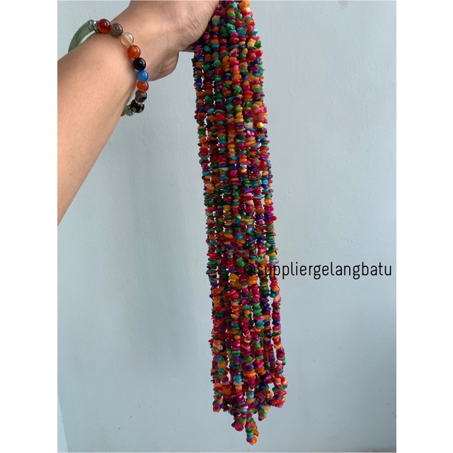 kerikil kerang MULTICOLOUR MIX WARNA 1cm bahan gelang kalung campur