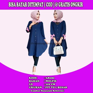 AR080 CASUAL BAJU  ATASAN TUNIK  PAKAIAN REMAJA  CEWEK 