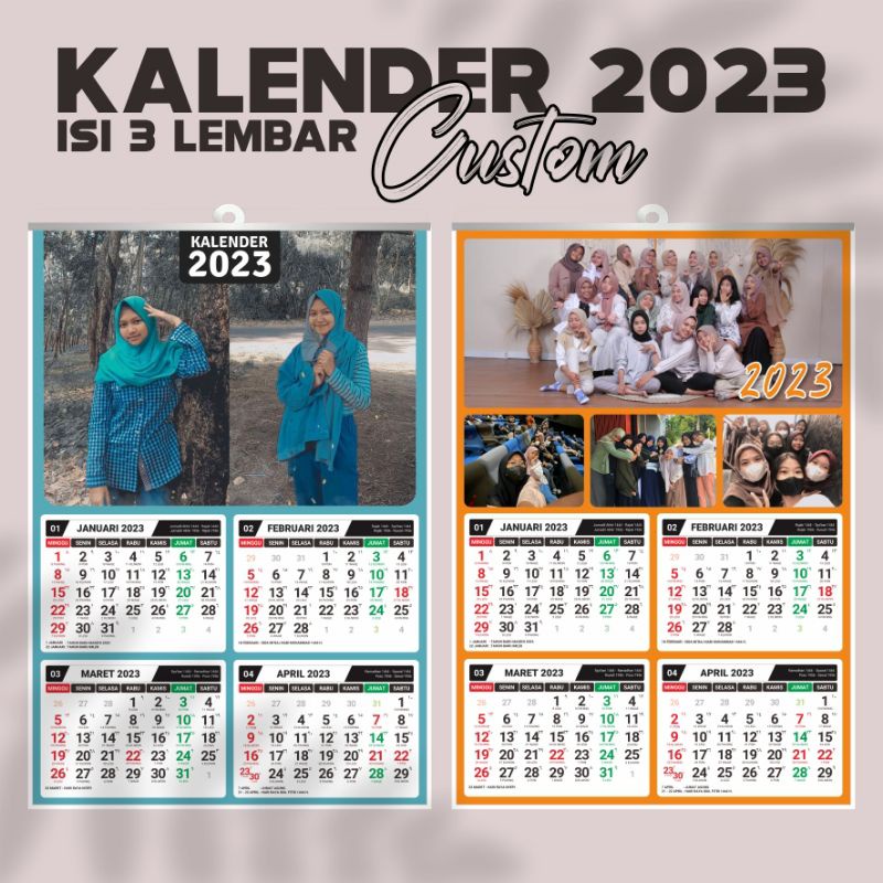 Jual KALENDER CUSTOM ISI 3 LEMBAR | KALENDER DINDING CUSTOM | KALENDER