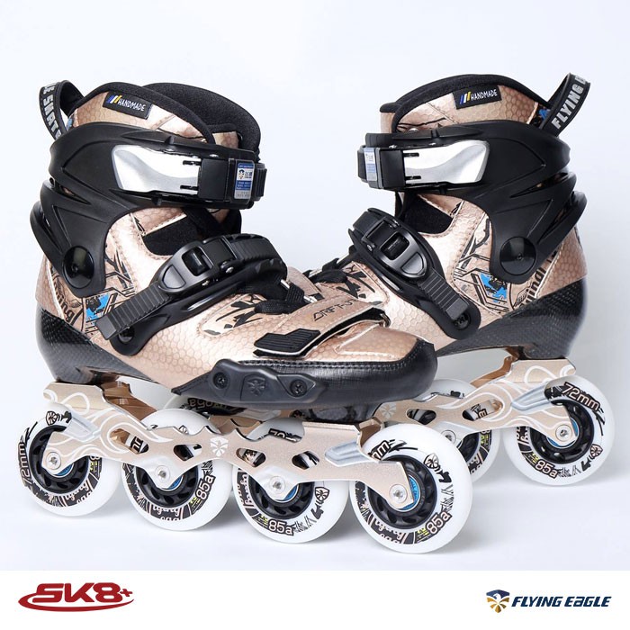 Sepatu Roda Inline Skates Flying Eagle Drift Jr Pink Fanta, Blue, Gold