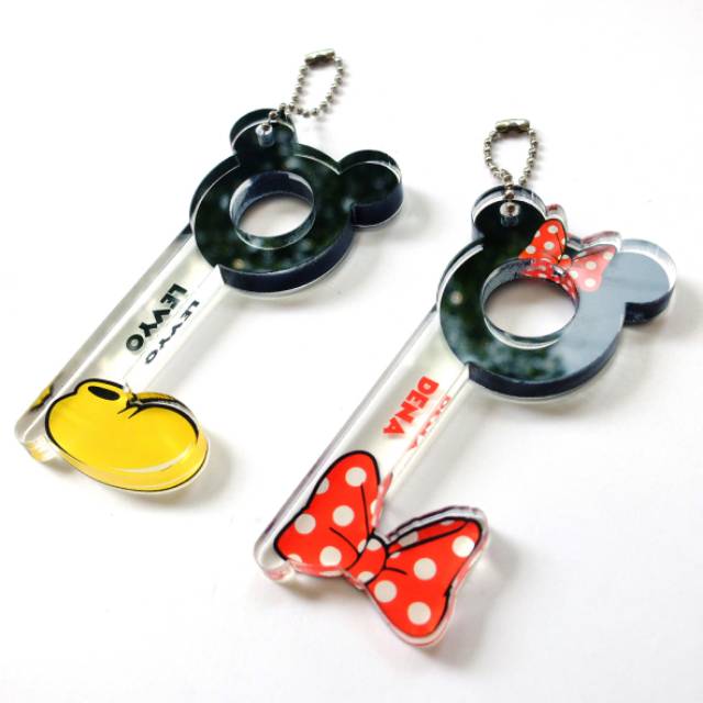 Corona finger cofing mickey minnie akrilik tebal custom nama zero touch tool