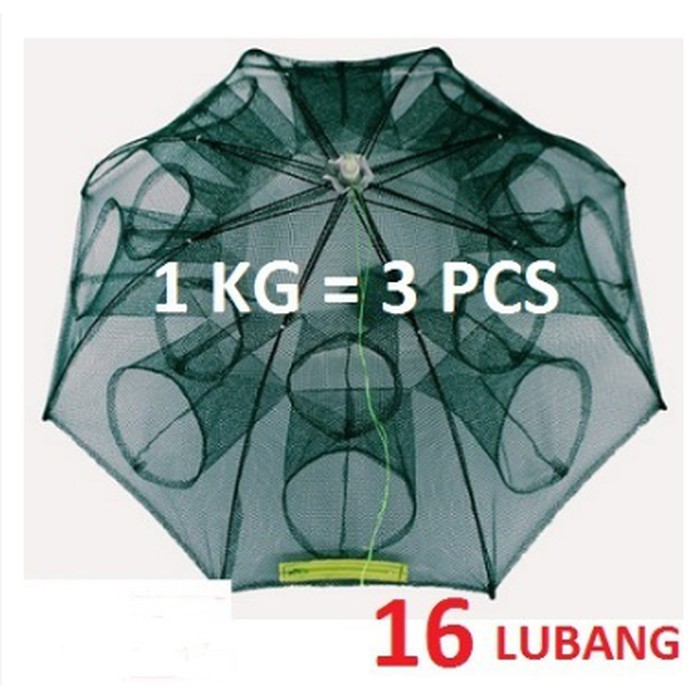 BUBU JARING PAYUNG 16 LUBANG / UNTUK IKAN WADER SEPAT SELUWANG UDANG