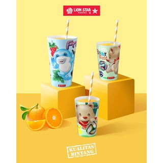  Gelas  Plastik Lion Star Motif Gambar  Anak Cup Susu  Mug 