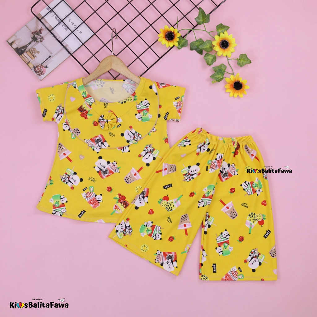 Set Kylie Anak uk 3-4 Tahun /  Setelan Baju Perempuan Import Atasan Bawahan Kulot Perempuan