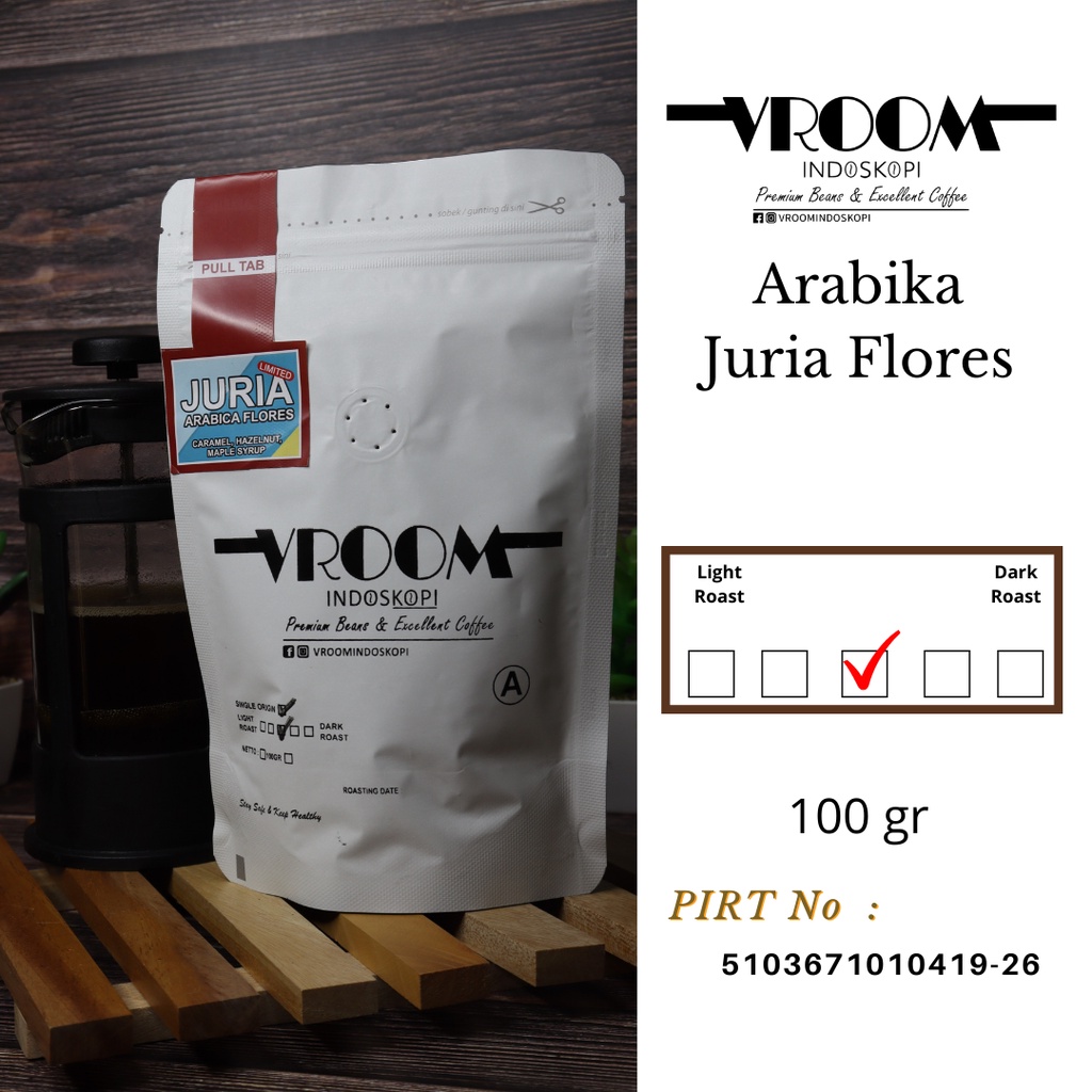 

KOPI ARABIKA JURIA FLORES "Sacred Coffee" Limited 100 Gram Biji Matang | Bubuk