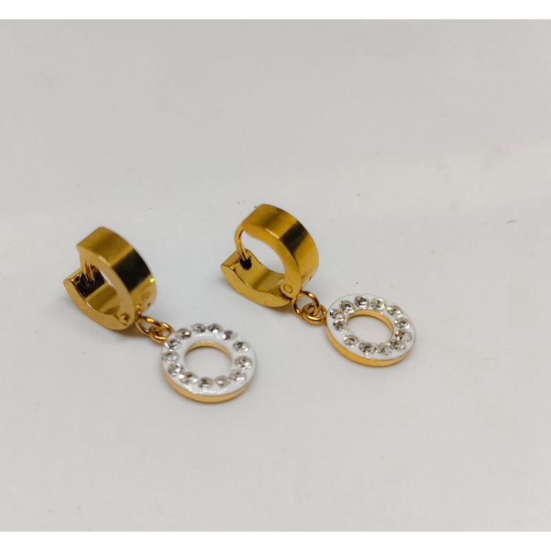 Anting Titanium Gantung Lapis Emas 18k ANTI KARAT-4