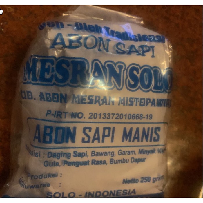 

Abon Sapi Manis Mesran Solo 250 Gram