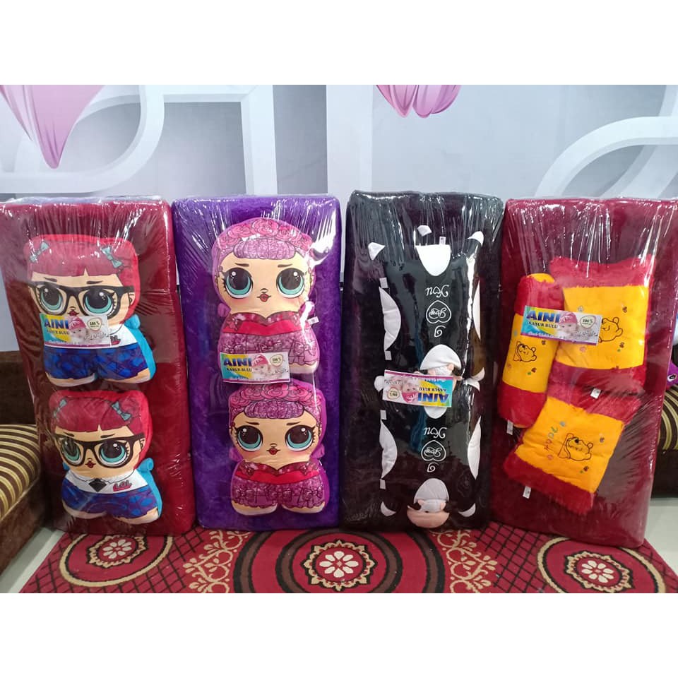 kasur karakter bulu bonus boneka 120x180 merk aini