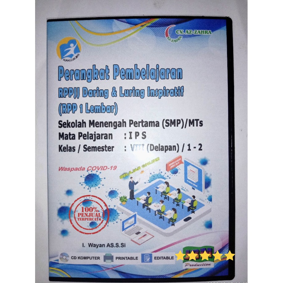 Cd Rpp Daring Pjj Dan Tatap Muka 1 Lembar Smp Mts Kelas 8 Viii Ips Revisi Terbaru Lengkap 1 Tahun Shopee Indonesia