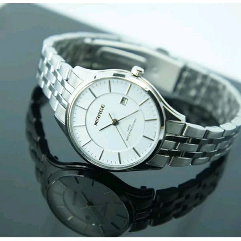 jam tangan wanita~JAM TANGAN MIRAGE M8544BRP-Lsilver~ORIGINAL WATER RESISTAN~TGL~STAINLEES