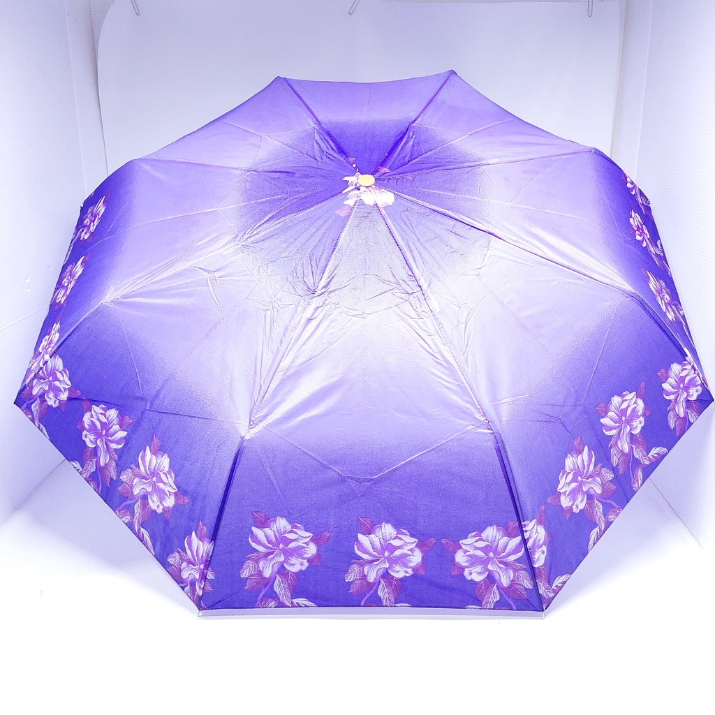 Payung Cap Kapal Original / Payung Lipat 3 Motif Bunga Bahan tebal ( 2 lapis ) / Umbrella MURAH / Sarung Payung / Payung Genggam ( Bisa Dipendekkan )