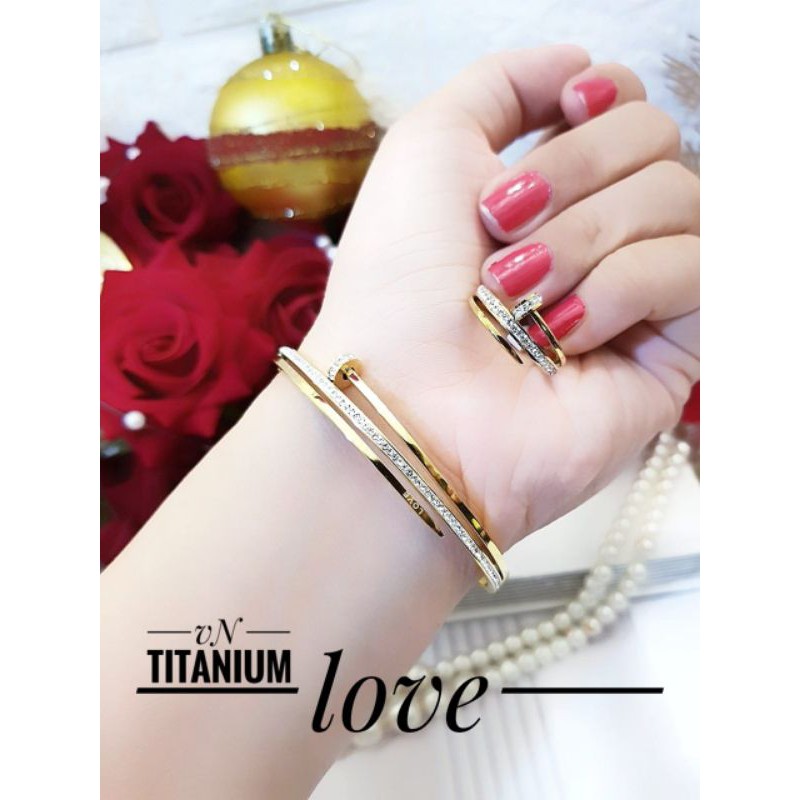 titanium gelang dan cincin d1205