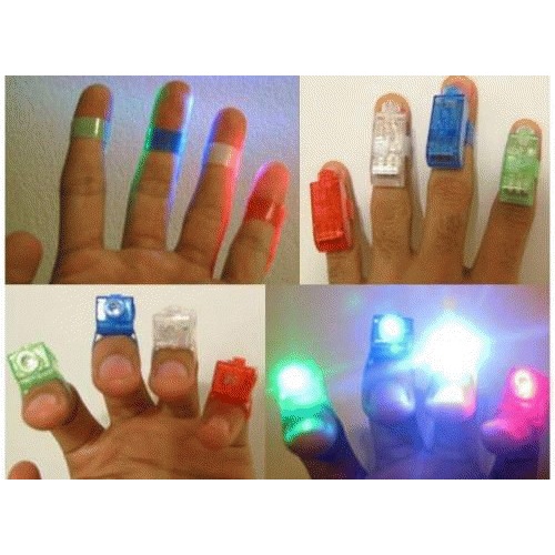 Led finger laser party ( DPT 4 PCS )  light tail fotografi photography party lampu jari warna warni effect camera