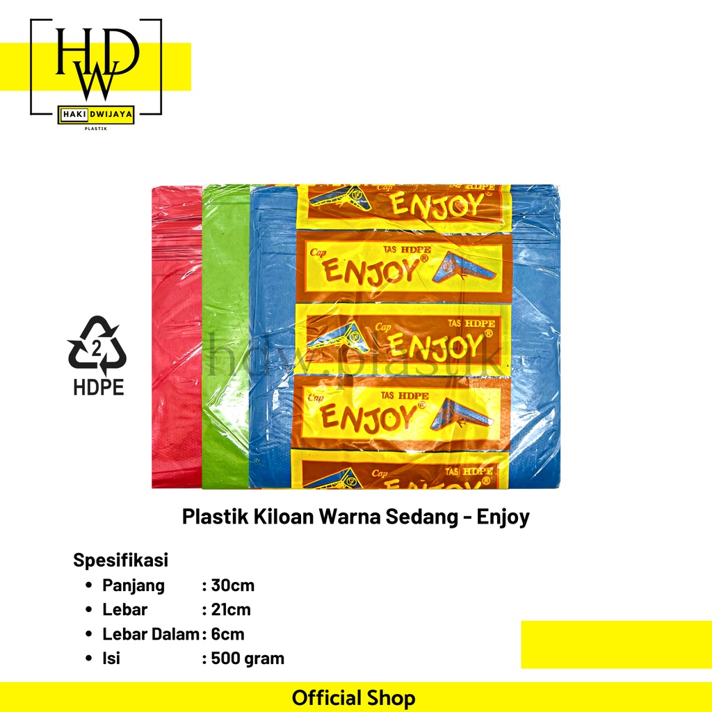 Kantong Plastik Kresek Warna Kiloan Sedang - ENJOY