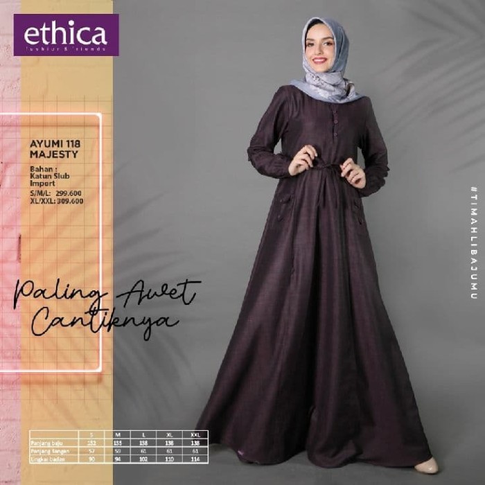 Promo Ethica Ayumi 118 - Baju Muslim Gamis Dress Premium Original Terbaru Terlaris
