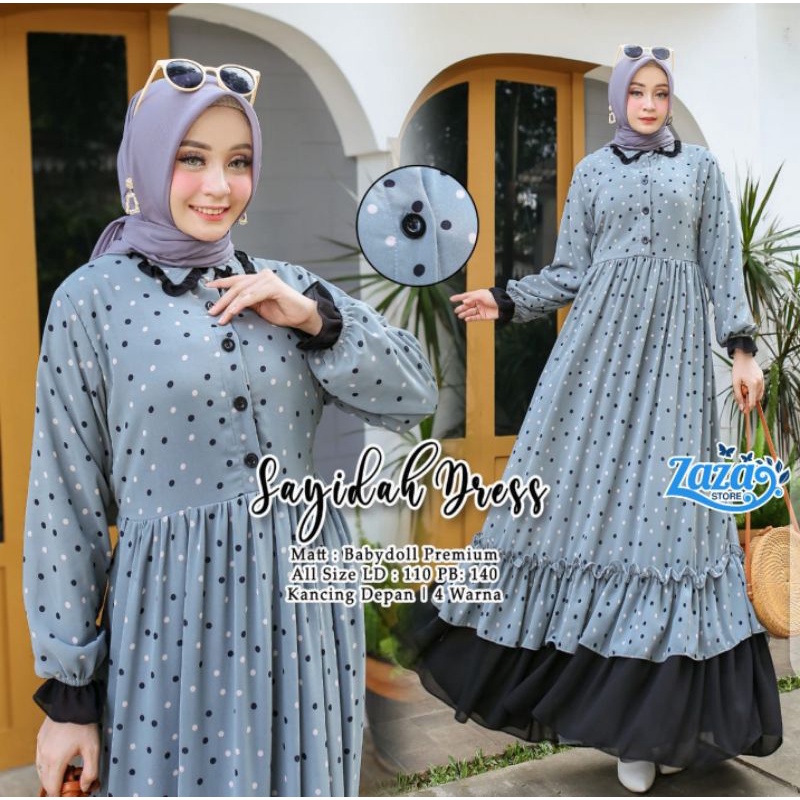 Gamis Sayidah Dress polkadot maxy dress polkadot busui gamis ceruti LD 110