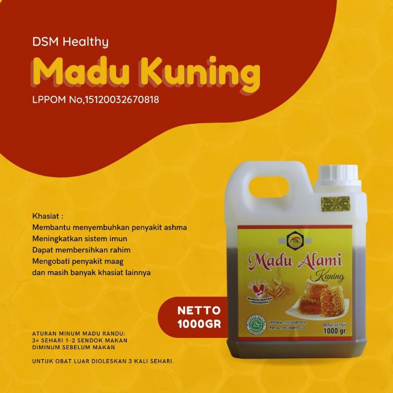 

Madu Kuning Propolis Original 1000gr DSM Healthy