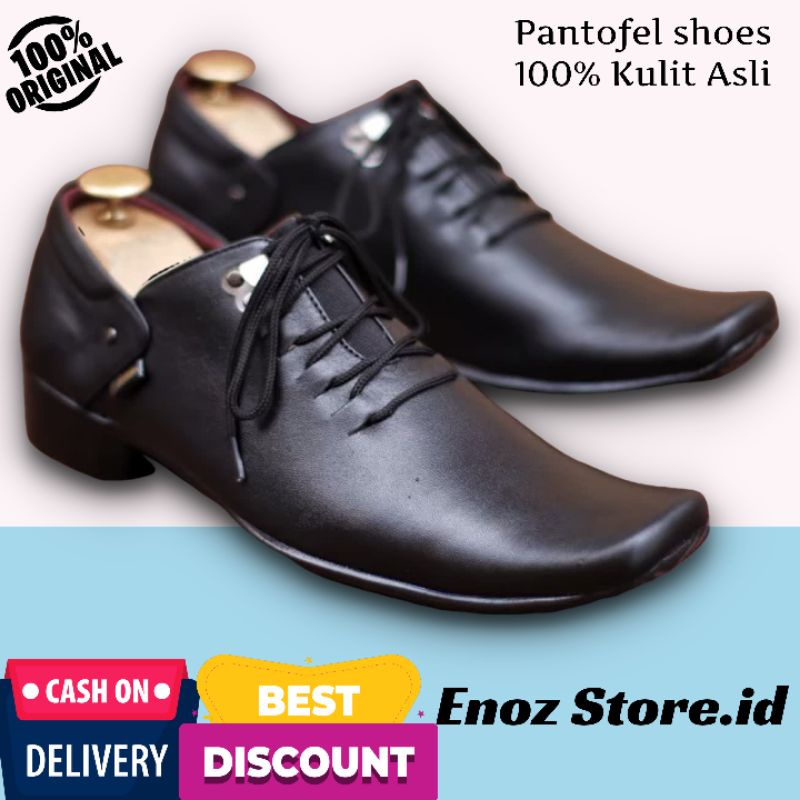 Sepatu pantofel kulit sapi asli original handmade formal Pria kerja santai cowok cowo nongkrong gaya Baraya ORI laki baraya original