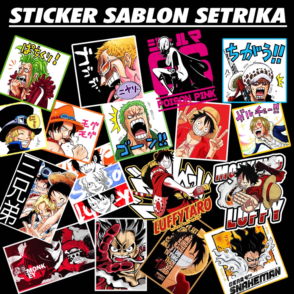 

STICKER SABLON SETRIKA KAOS PRESS SENDIRI DTF GAMBAR ANIME WIBU STIKER SATUAN KEREN STIKER ONE PIECE CUSTOM PART 1