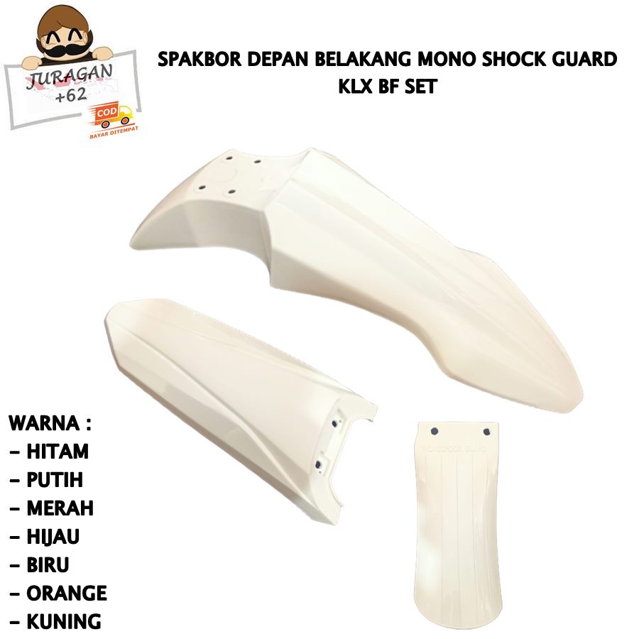 SPAKBOR SET KLX BF BIG FOOT 150 250 DTRACKER DEPAN BELAKANG COVER LUMPUR MONOSHOCK D TRACKER