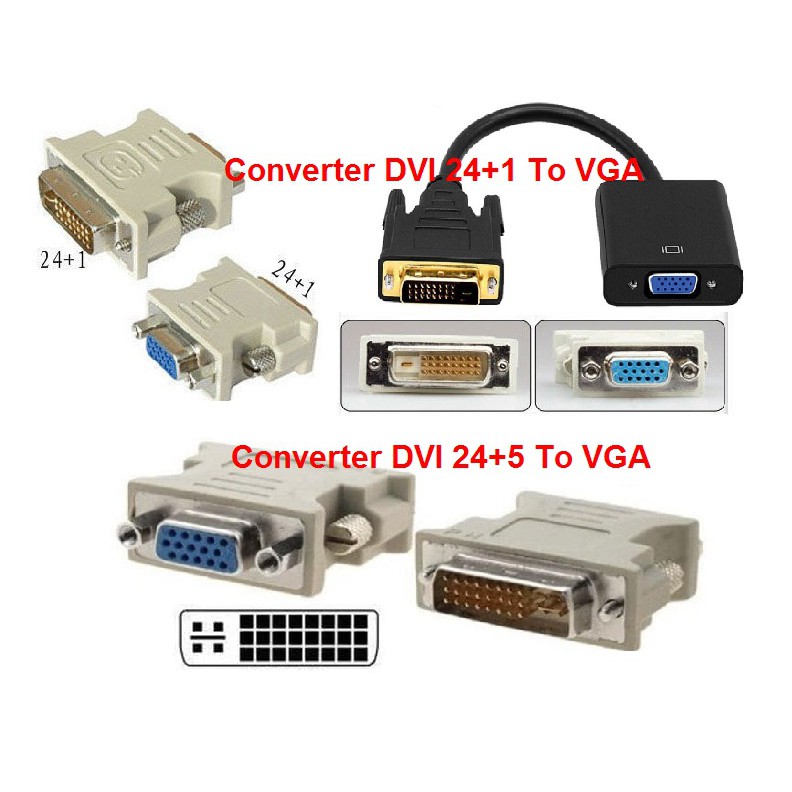 CONVERTER DVI-D 24+5 TO VGA CONVERTER DVI-D 24+1 TO VGA, KABEL CONVERTER DVI 24+1 TO VGA