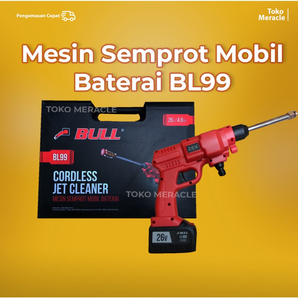 BULL Mesin Semprot Mobil Baterai BL99 (Cordless Jet Cleaner BL-99)