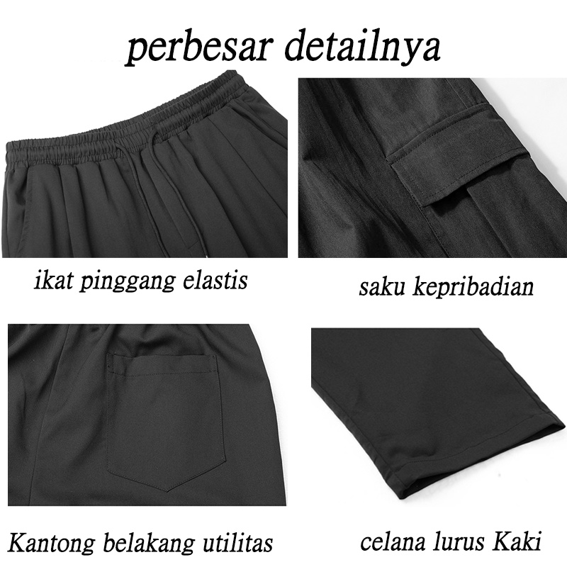 Cargo Pants Pria celana cargo korean style pria celana banyak kantong pria celana cargo jumbo kasual loose cargo pants celana panjang pria