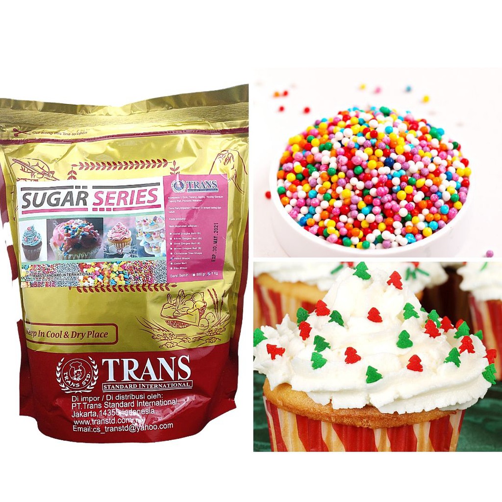 

Christmas Tree Shape Sugar Cake Decoration (dekorasi kue/hiasan kue) 1 kg Trans