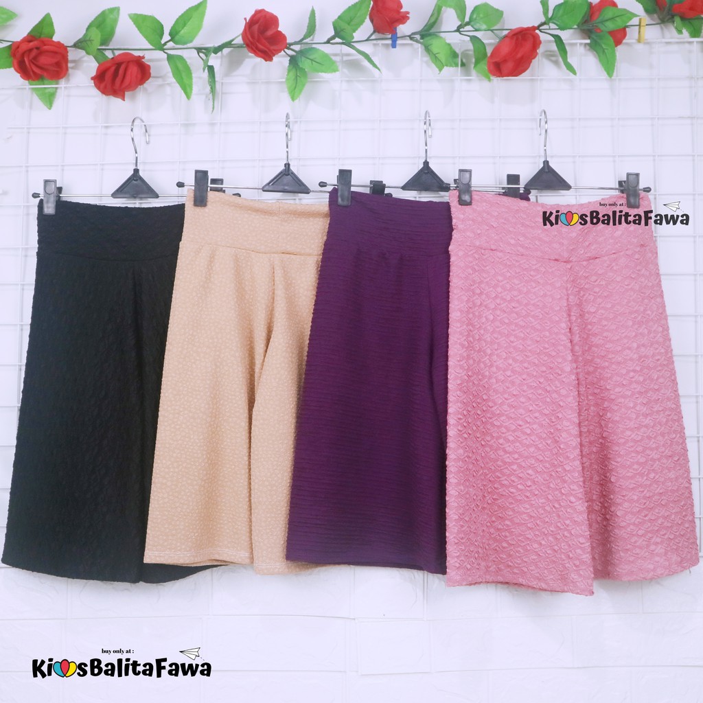 Kulot Polos Uk. 5-6 Tahun / Celana 3per4 Anak Perempuan Murah Celana Pendek Skirt Pant Adem