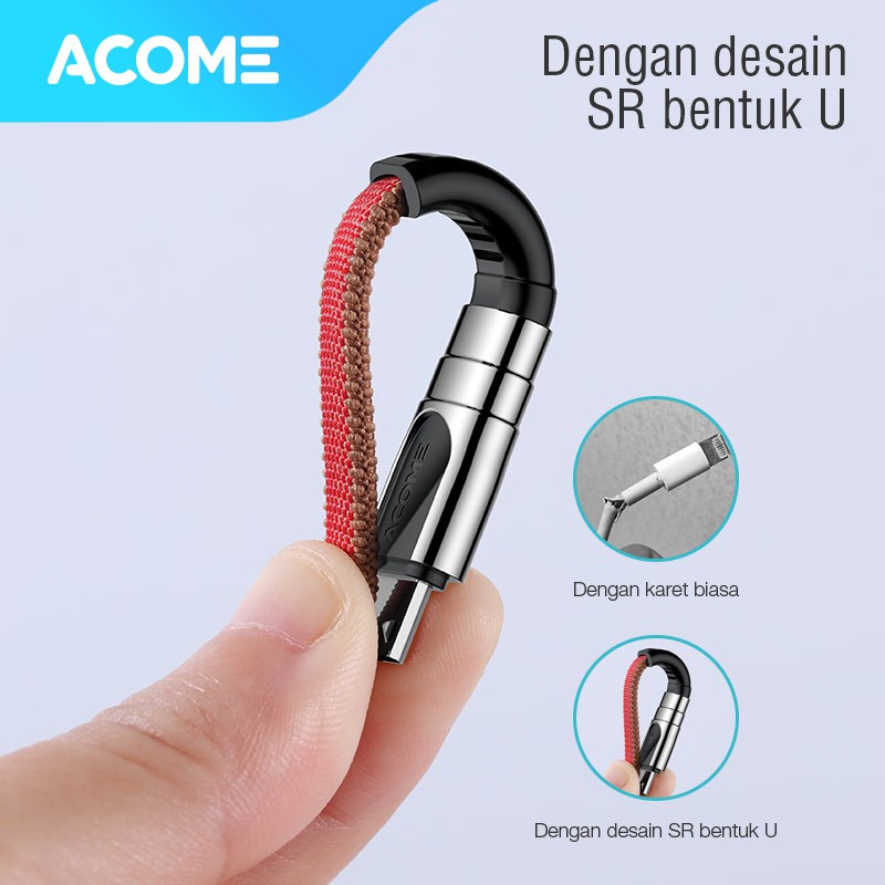 ACOME Kabel Data Micro USB 100cm cable  AiC Fast Charging 2.4A Garansi Resmi 1 Thn AKM-010