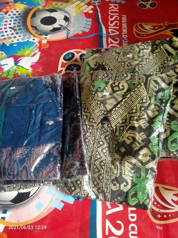 Kemeja Batik Pria Lengan Panjang Size M L Xl Xxl  Bswart Batik Hrb026 Kenongo Hem Panjang Padi