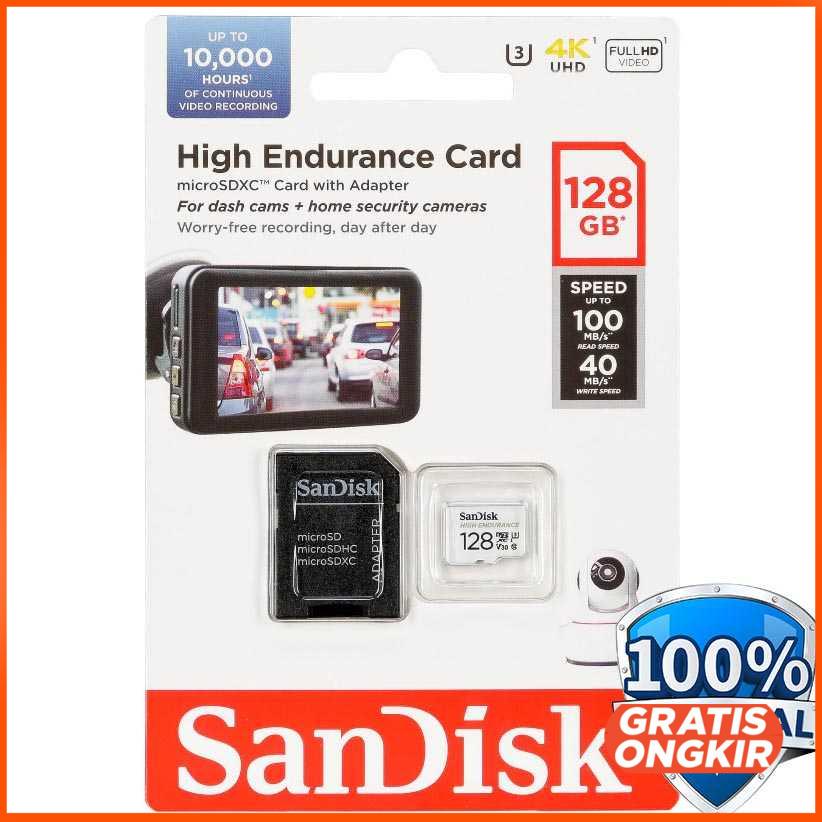 SanDisk High Endurance micro SD Card C10 U3 V30 100MBps SDSQQNR 128GB